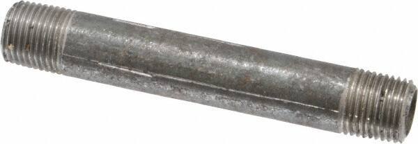 Value Collection - Schedule 40, 1/8" Diam x 2-1/2" Long Steel Black Pipe Nipple - Threaded - USA Tool & Supply