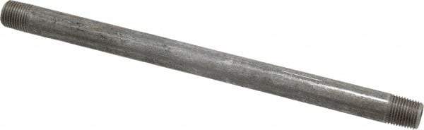 Value Collection - Schedule 40, 1/8" Diam x 6" Long Steel Black Pipe Nipple - Threaded - USA Tool & Supply