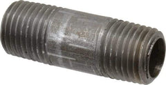 Value Collection - Schedule 40, 1/4" Diam x 1-1/2" Long Steel Black Pipe Nipple - Threaded - USA Tool & Supply