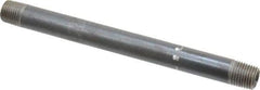 Value Collection - Schedule 40, 1/4" Diam x 6" Long Steel Black Pipe Nipple - Threaded - USA Tool & Supply