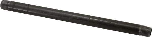 Value Collection - Schedule 40, 1/4" Diam x 8" Long Steel Black Pipe Nipple - Threaded - USA Tool & Supply