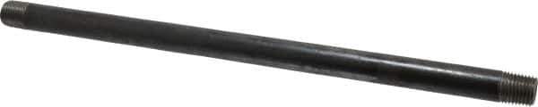 Value Collection - Schedule 40, 1/4" Diam x 10" Long Steel Black Pipe Nipple - Threaded - USA Tool & Supply