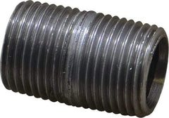 Made in USA - Schedule 40, 3/8" Diam x 1" Long Steel Black Pipe Nipple - Threaded - USA Tool & Supply