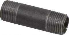 Made in USA - Schedule 40, 3/8" Diam x 2" Long Steel Black Pipe Nipple - Threaded - USA Tool & Supply