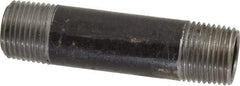 Made in USA - Schedule 40, 3/8" Diam x 2-1/2" Long Steel Black Pipe Nipple - Threaded - USA Tool & Supply