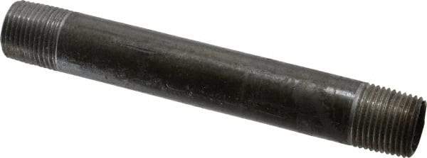 Made in USA - Schedule 40, 3/8" Diam x 4-1/2" Long Steel Black Pipe Nipple - Threaded - USA Tool & Supply