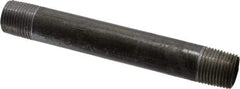 Made in USA - Schedule 40, 3/8" Diam x 4-1/2" Long Steel Black Pipe Nipple - Threaded - USA Tool & Supply