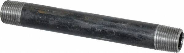 Made in USA - Schedule 40, 3/8" Diam x 5" Long Steel Black Pipe Nipple - Threaded - USA Tool & Supply