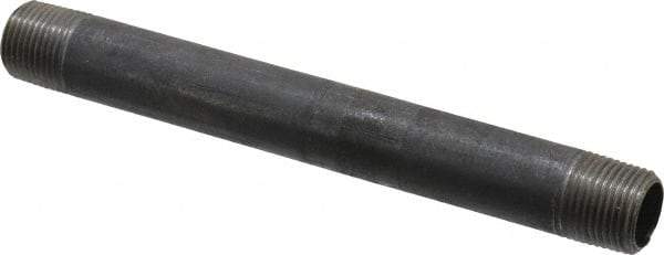 Made in USA - Schedule 40, 3/8" Diam x 5-1/2" Long Steel Black Pipe Nipple - Threaded - USA Tool & Supply