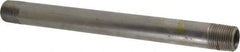 Made in USA - Schedule 40, 3/8" Diam x 7" Long Steel Black Pipe Nipple - Threaded - USA Tool & Supply