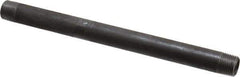 Made in USA - Schedule 40, 3/8" Diam x 8" Long Steel Black Pipe Nipple - Threaded - USA Tool & Supply