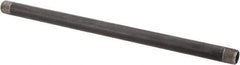 Made in USA - Schedule 40, 3/8" Diam x 12" Long Steel Black Pipe Nipple - Threaded - USA Tool & Supply