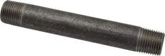 Made in USA - Schedule 40, 1/2" Diam x 5-1/2" Long Steel Black Pipe Nipple - Threaded - USA Tool & Supply