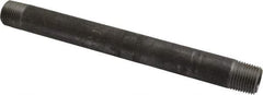 Made in USA - Schedule 40, 1/2" Diam x 8" Long Steel Black Pipe Nipple - Threaded - USA Tool & Supply