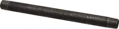 Made in USA - Schedule 40, 1/2" Diam x 10" Long Steel Black Pipe Nipple - Threaded - USA Tool & Supply