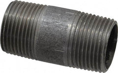 Made in USA - Schedule 40, 3/4" Diam x 2" Long Steel Black Pipe Nipple - Threaded - USA Tool & Supply