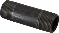 Made in USA - Schedule 40, 3/4" Diam x 3" Long Steel Black Pipe Nipple - Threaded - USA Tool & Supply