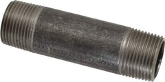 Made in USA - Schedule 40, 3/4" Diam x 3-1/2" Long Steel Black Pipe Nipple - Threaded - USA Tool & Supply