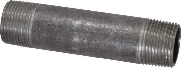 Made in USA - Schedule 40, 3/4" Diam x 4" Long Steel Black Pipe Nipple - Threaded - USA Tool & Supply