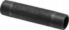 Made in USA - Schedule 40, 3/4" Diam x 4-1/2" Long Steel Black Pipe Nipple - Threaded - USA Tool & Supply