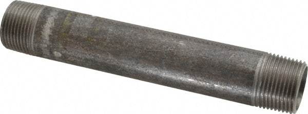 Made in USA - Schedule 40, 3/4" Diam x 6" Long Steel Black Pipe Nipple - Threaded - USA Tool & Supply