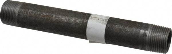 Made in USA - Schedule 40, 3/4" Diam x 7" Long Steel Black Pipe Nipple - Threaded - USA Tool & Supply