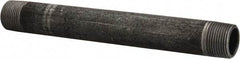 Made in USA - Schedule 40, 3/4" Diam x 8" Long Steel Black Pipe Nipple - Threaded - USA Tool & Supply