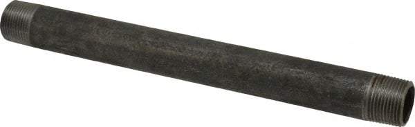 Made in USA - Schedule 40, 3/4" Diam x 10" Long Steel Black Pipe Nipple - Threaded - USA Tool & Supply