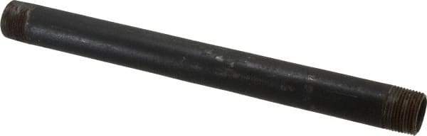 Made in USA - Schedule 40, 3/4" Diam x 11" Long Steel Black Pipe Nipple - Threaded - USA Tool & Supply