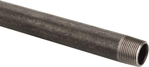 Made in USA - Schedule 40, 3/4" Diam x 24" Long Steel Black Pipe Nipple - Threaded - USA Tool & Supply