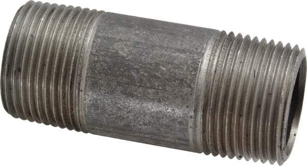 Made in USA - Schedule 40, 1" Diam x 3" Long Steel Black Pipe Nipple - Threaded - USA Tool & Supply