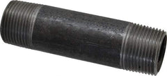 Made in USA - Schedule 40, 1" Diam x 4-1/2" Long Steel Black Pipe Nipple - Threaded - USA Tool & Supply