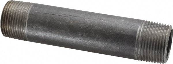 Made in USA - Schedule 40, 1" Diam x 5-1/2" Long Steel Black Pipe Nipple - Threaded - USA Tool & Supply