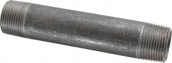 Made in USA - Schedule 40, 1" Diam x 6" Long Steel Black Pipe Nipple - Threaded - USA Tool & Supply