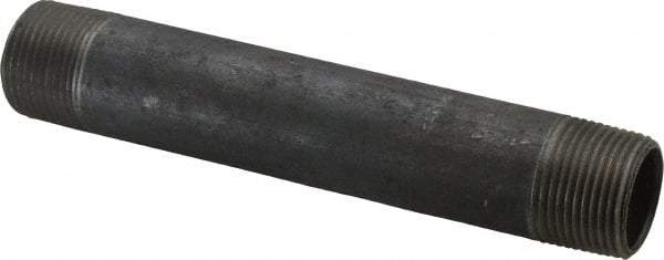 Made in USA - Schedule 40, 1" Diam x 7" Long Steel Black Pipe Nipple - Threaded - USA Tool & Supply