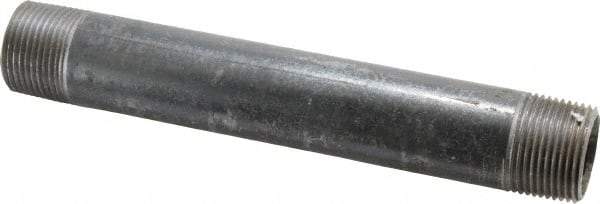 Made in USA - Schedule 40, 1" Diam x 8" Long Steel Black Pipe Nipple - Threaded - USA Tool & Supply