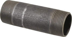 Made in USA - Schedule 40, 1-1/4" Diam x 4-1/2" Long Steel Black Pipe Nipple - Threaded - USA Tool & Supply