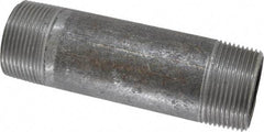 Made in USA - Schedule 40, 1-1/4" Diam x 5" Long Steel Black Pipe Nipple - Threaded - USA Tool & Supply