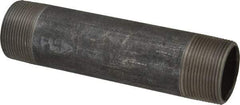 Made in USA - Schedule 40, 1-1/2" Diam x 7" Long Steel Black Pipe Nipple - Threaded - USA Tool & Supply