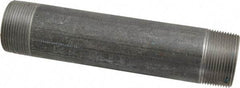 Made in USA - Schedule 40, 1-1/2" Diam x 8" Long Steel Black Pipe Nipple - Threaded - USA Tool & Supply