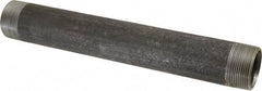 Made in USA - Schedule 40, 1-1/2" Diam x 12" Long Steel Black Pipe Nipple - Threaded - USA Tool & Supply