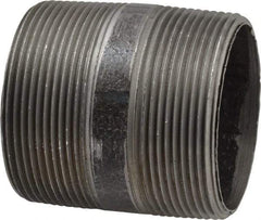 Made in USA - Schedule 40, 2" Diam x 2-1/2" Long Steel Black Pipe Nipple - Threaded - USA Tool & Supply