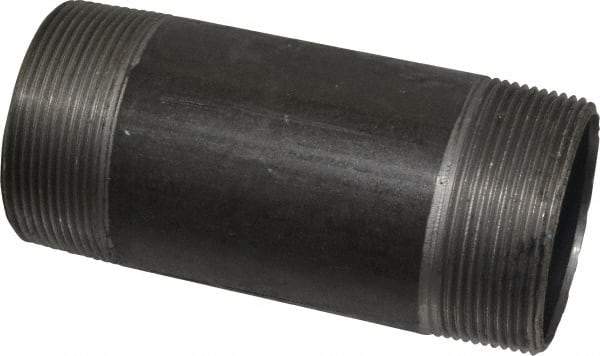 Made in USA - Schedule 40, 2" Diam x 5" Long Steel Black Pipe Nipple - Threaded - USA Tool & Supply