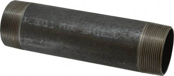 Made in USA - Schedule 40, 2" Diam x 8" Long Steel Black Pipe Nipple - Threaded - USA Tool & Supply