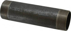 Made in USA - Schedule 40, 2" Diam x 8" Long Steel Black Pipe Nipple - Threaded - USA Tool & Supply