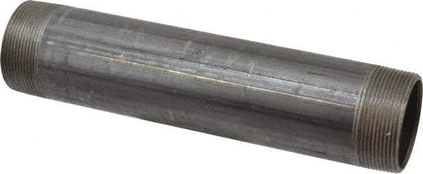 Made in USA - Schedule 40, 2" Diam x 10" Long Steel Black Pipe Nipple - Threaded - USA Tool & Supply