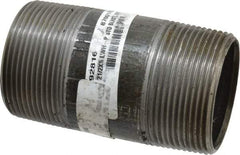 Made in USA - Schedule 40, 2-1/2" Diam x 5" Long Steel Black Pipe Nipple - Threaded - USA Tool & Supply