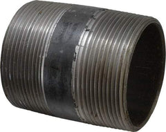 Made in USA - Schedule 40, 3" Diam x 4" Long Steel Black Pipe Nipple - Threaded - USA Tool & Supply