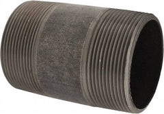 Made in USA - Schedule 40, 3" Diam x 5" Long Steel Black Pipe Nipple - Threaded - USA Tool & Supply