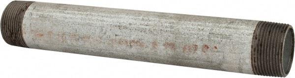 Made in USA - Schedule 40, 1-1/4 x 10" Galvanized Pipe Nipple - Threaded Steel - USA Tool & Supply